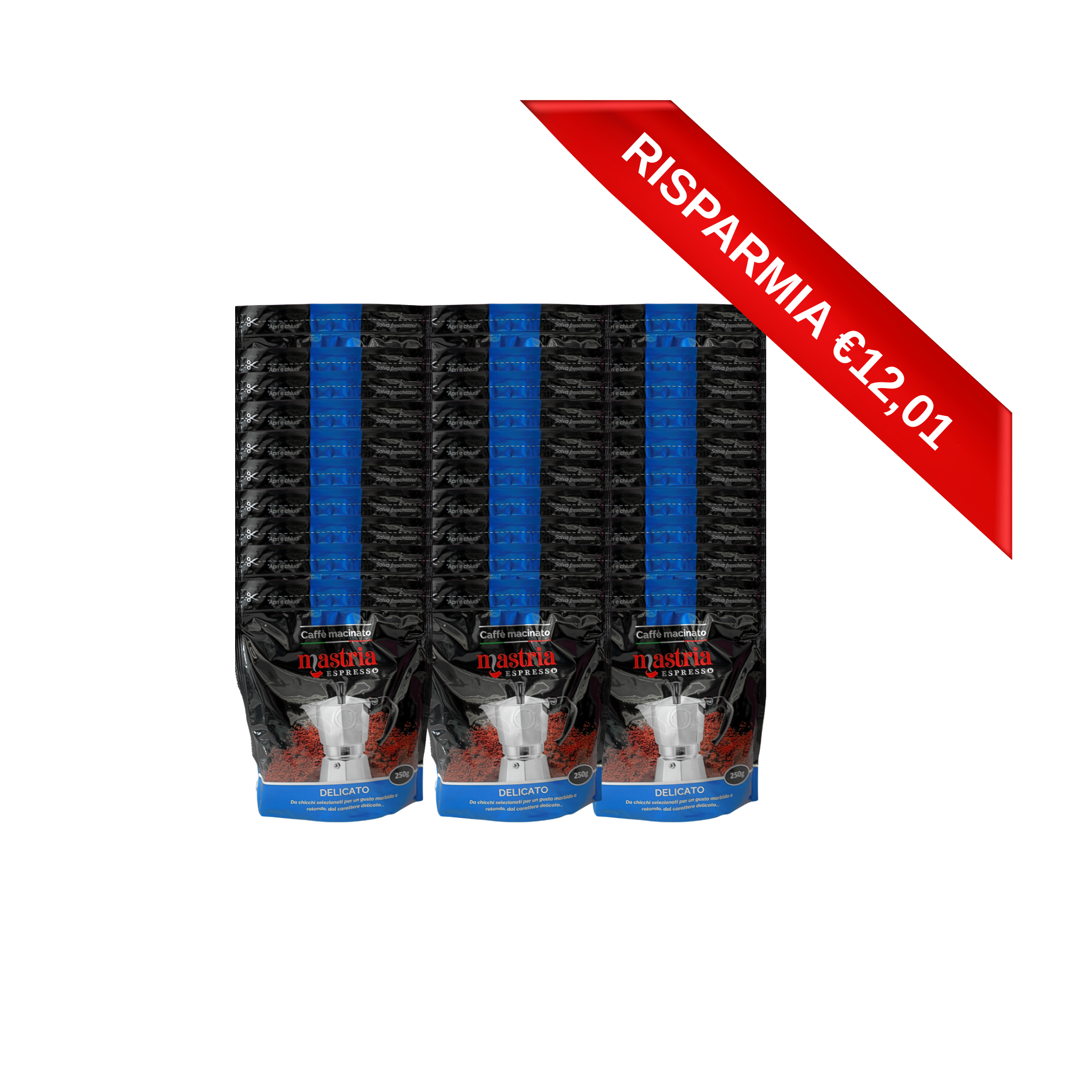 Caffè MACINATO - Gusto DELICATO - 30 Confezioni da 250g